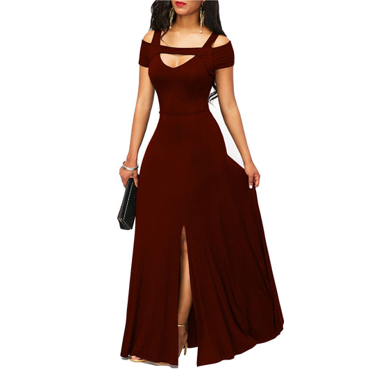 V-neck Strapless Split Slim Fit Gown