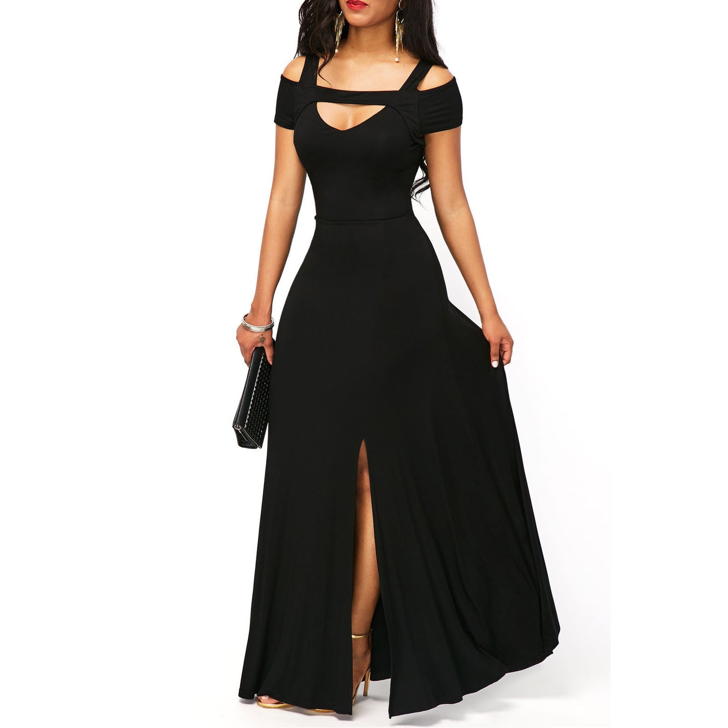 V-neck Strapless Split Slim Fit Gown