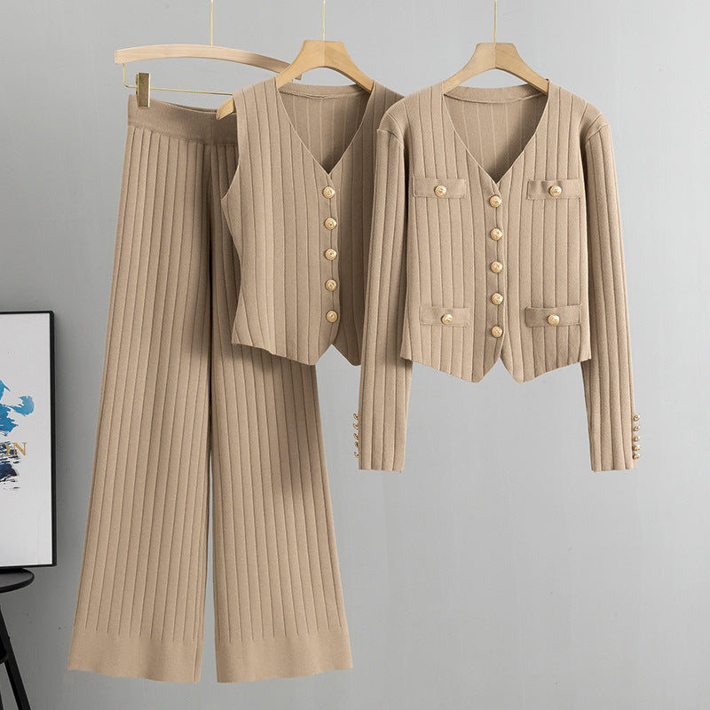 Slim-fit Chanel Style Three-piece Cardigan
