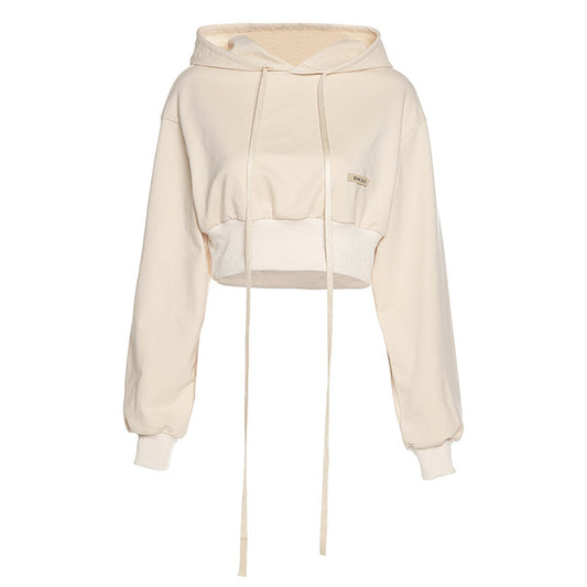 Label Loose Hooded Sweater