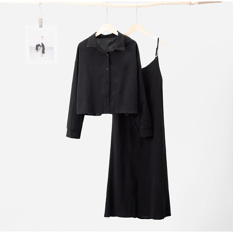 Cotton And Linen Dress Two-piece Set
