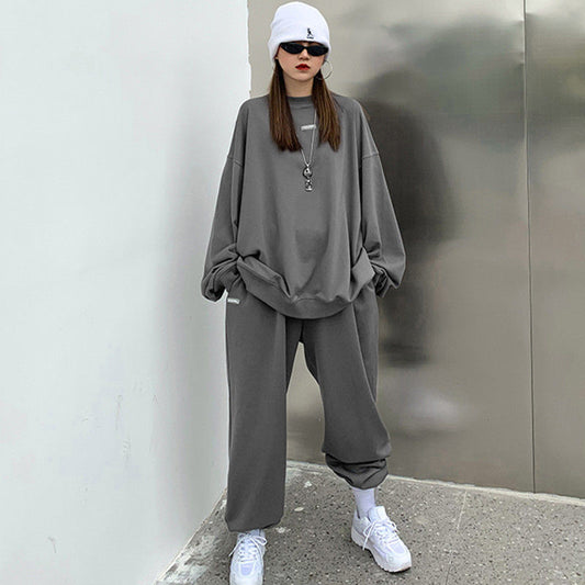 Long Sleeve Loose T-shirt & High Waist Pants