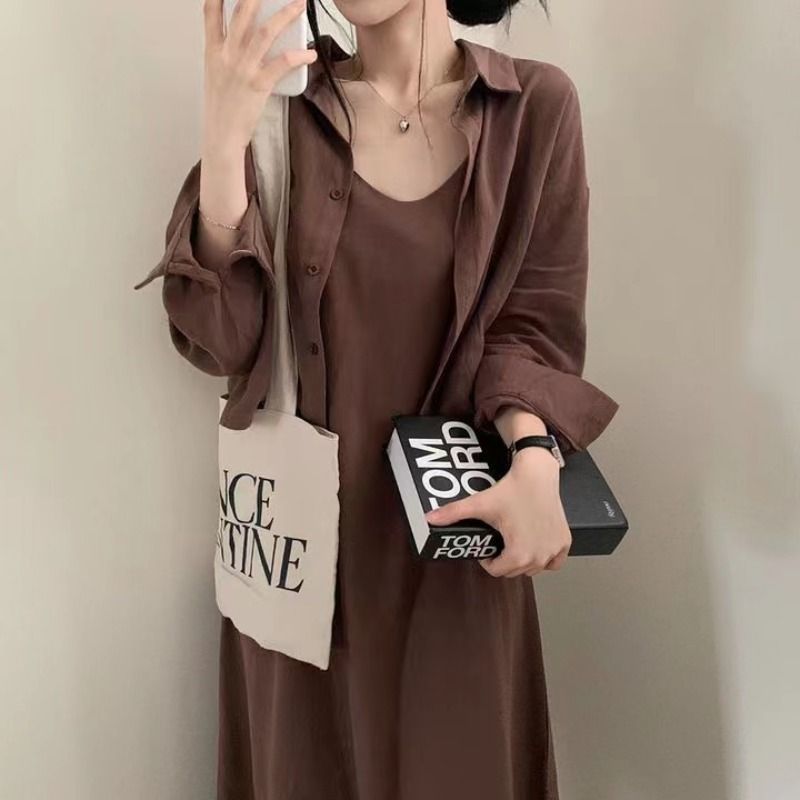 Cotton And Linen Dress Two-piece Set
